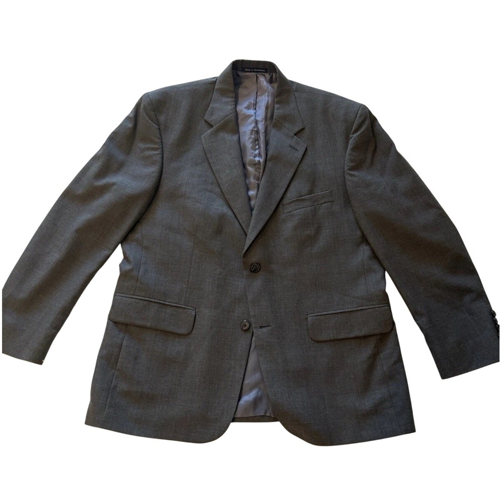 Chaps Men's Suit Jacket Size 42 Short Gray 100% Wool Blazer Sport‎ Coat 42S